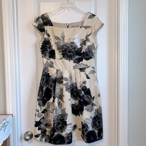 Eliza J Floral Fit and Flare Cap Sleeve Dress